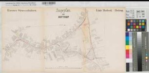Bottrop (bottrop) Essener Straßenbahnen Linie Borbeck - Bottrop Blatt 5 Lageplan von Bottrop (Zentrum) 1895 1 : 1000 33 x 63 Vervielfältigung mit Einzeichnung A. Philippi, Baurat KSM Nr. 1124,5