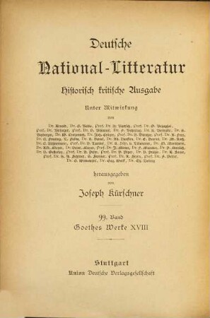 Goethes Werke, 18. Wahrheit und Dichtung ; 2