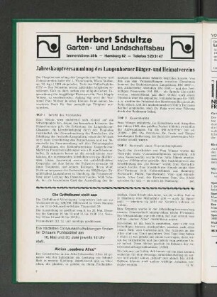 Jahreshauptversammlung des Langenhorner Bürger- und Heimatvereins