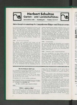 Jahreshauptversammlung des Langenhorner Bürger- und Heimatvereins