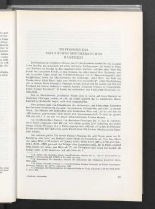 Die Pfennige der sächsischen und fränkischen Kaiserzeit