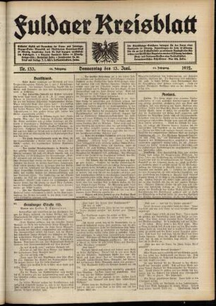 Ausgabe vom Donnerstag, den 13. Juni 1912.