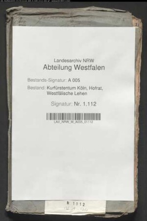 Prozeßakten in Sachen von Schorlemer zu Heringhausen gegen Graf von Nesselrode zu Ehreshoven wegen Nachfolge in dem dompropsteilichen Lehngut Overhagen