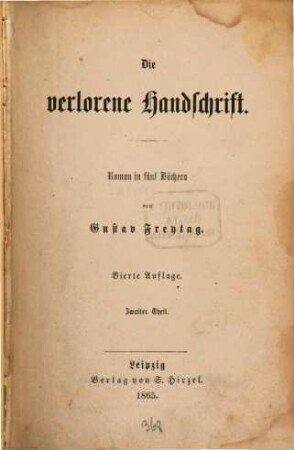 Die verlorene Handschrift : Roman in fünf Büchern, 2