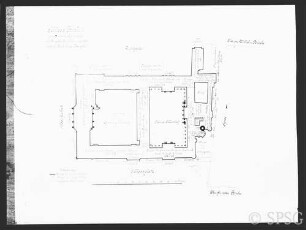 Berlin, Schloss Berlin, Grundriß des Umrisses mit baugeschichtlichen Angaben, Plankammer.