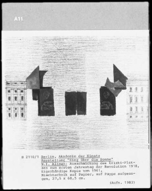 Ausschmückung des Urizki-Platzes zum ersten Jahrestag der Revolution 1918