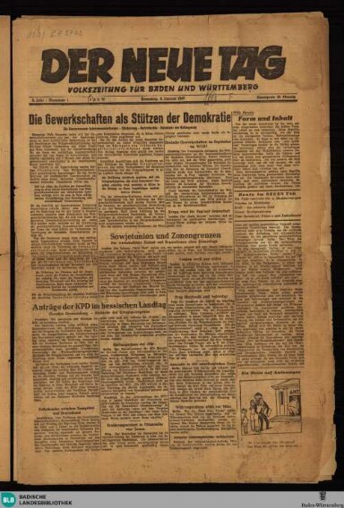 Titelseite einer Zeitung