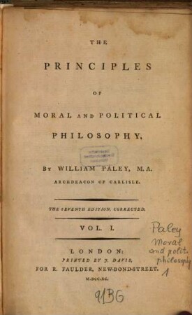 The Principles Of Moral And Political Philosophy. 1