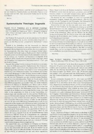 304-306 [Rezension] Leuze, Reinhard, Gotteslehre