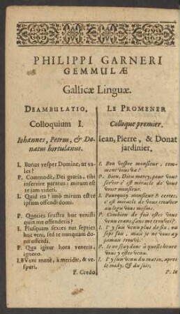 Philippi Garneri Gemmulae Gallicae Linguae.