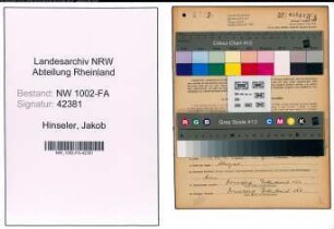 Entnazifizierung Jakob Hinseler, geb. 05.08.1905 (Baecker)