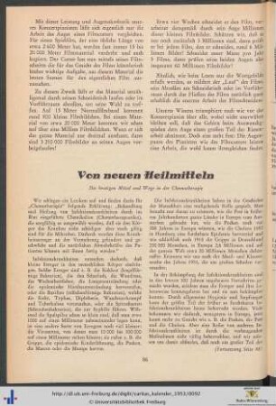 Von neuen Heilmitteln.