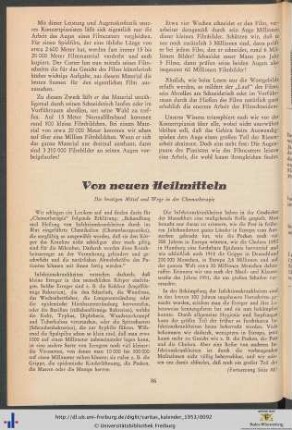 Von neuen Heilmitteln.