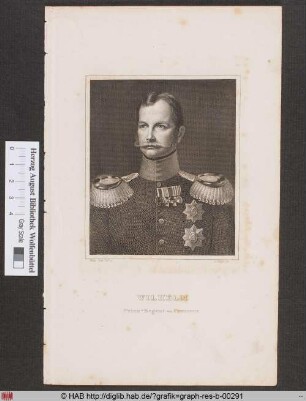 Porträt des Prinzregenten Wilhelm von Preussen