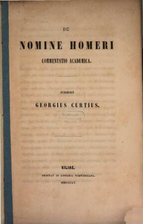 De nomine Homeri commentatio