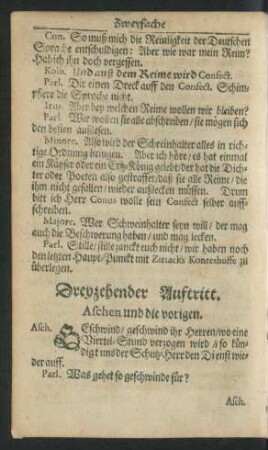 Dreyzehender Auftritt.