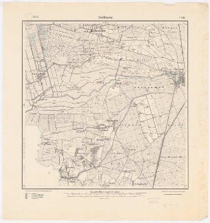 Messtischkarte Gollnow. Zum Projekt gehörend: Hermann Jansen, Siedlungsplan, Gollnow: Planungsunterlage, Messtischkarte, Teilblatt 1058 (Gollnow) 1:25000