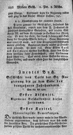 Erster Abschnitt. Algemeine Beschaffenheit dieses Zeitraums