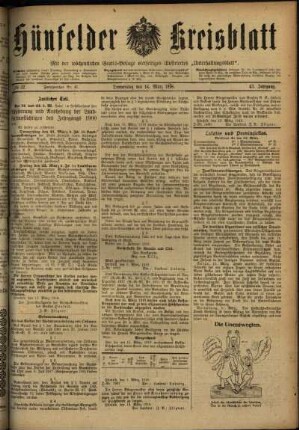 Ausgabe vom Donnerstag, den 14. März 1918.