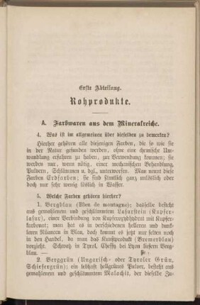 Erste Abteilung. Rohprodukte.