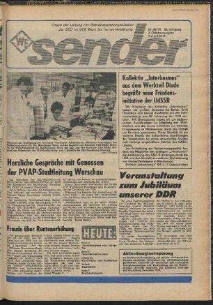Betriebszeitung 'WF-Sender', Nr.40/1979 (2. Oktoberausgabe 1979)