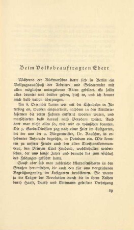 Beim Volksbeauftragten Ebert
