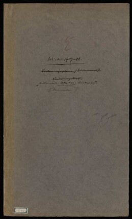 Elementarmathematik vom höheren Standpunkte. [Vorlesungsmanuskript], Göttingen, 25.10.1907 - 5.3.1908 : "Arithmetik. Algebra. Analysis". [Elementar]