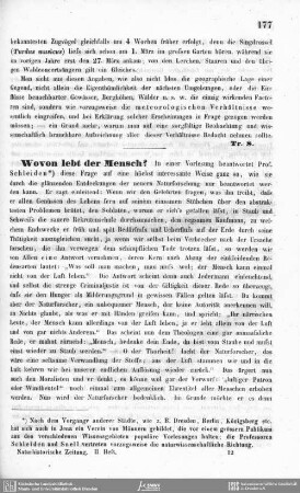 Wovon lebt der Mensch?
