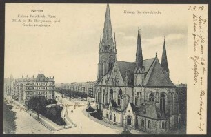 Ansichtskarte Kaiser Friedrichplatz, Evangelische Garnisonkirche am Südstern