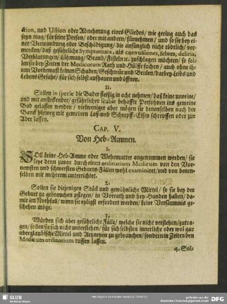 Cap. V. Von Heb-Ammen