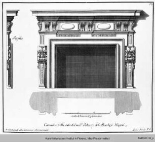 Entwurf einer Kamineinfassung für die Sala des Palazzo Giugni in Florenz
