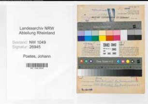 Entnazifizierung Johann Poetes , geb. 05.01.1902 (Lokfuehrer)