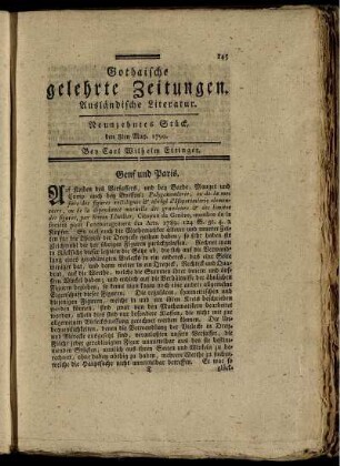 Neunzehntes Stück, den 8ten May, 1790.