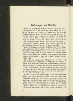Hoffnungen und Wünsche.