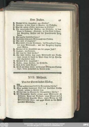 XVII. Abschnitt. Von der Europäischen Türkey.