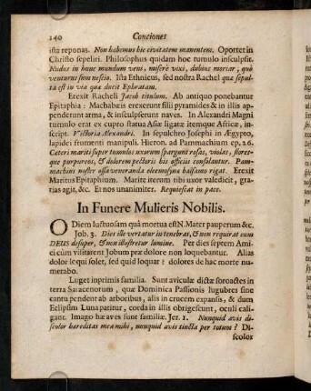 140-144, In Funere Mulieris Nobilis