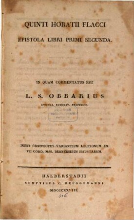 Epistola libri primi secunda