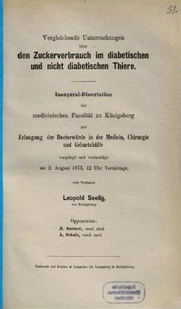 Vergleichende Untersuchungen über den Zuckerverbrauch im diabetischen und nicht diabetischen Thiere