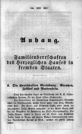 Familienherrschaften des Herzoglichen Hauses in fremden Staaten