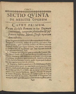 Sectio Quinta De Meritis Operum