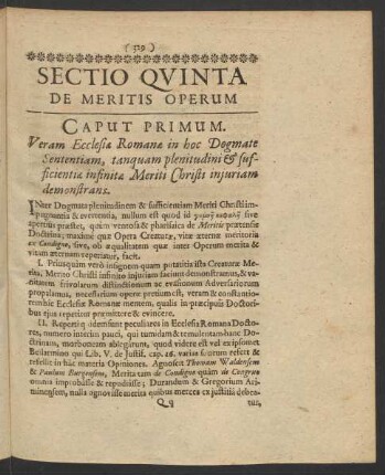 Sectio Quinta De Meritis Operum