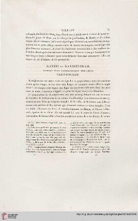 Kandji ou Kanjéveram, nommée plus correctement peut-être Canji-Pouram