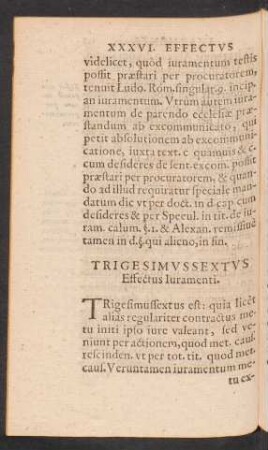 Trigesimus Sextus Effectus Iuramenti.