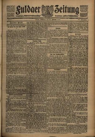 Zweite Ausgabe vom Mittwoch, den 16. Februar 1910.