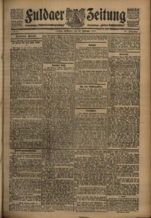 Zweite Ausgabe vom Mittwoch, den 16. Februar 1910.