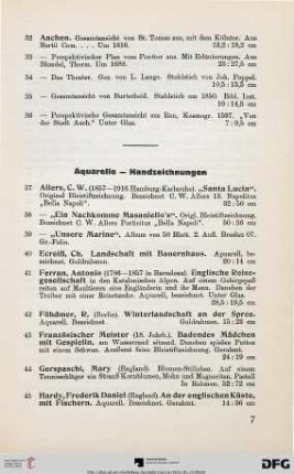 Aquarelle – Handzeichnungen (Nr. 37-53)