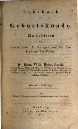 Lehrbuch der Geburtskunde