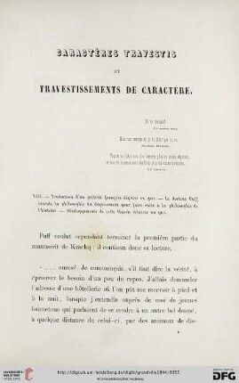 Caractères travestis et travestissements de caractère
