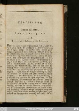 §. 1. Begriff und Ursprung der Religion.