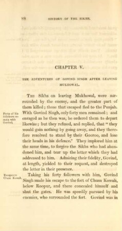 Chapter V. The adventures of Govind Singh after leaving Mukhowal